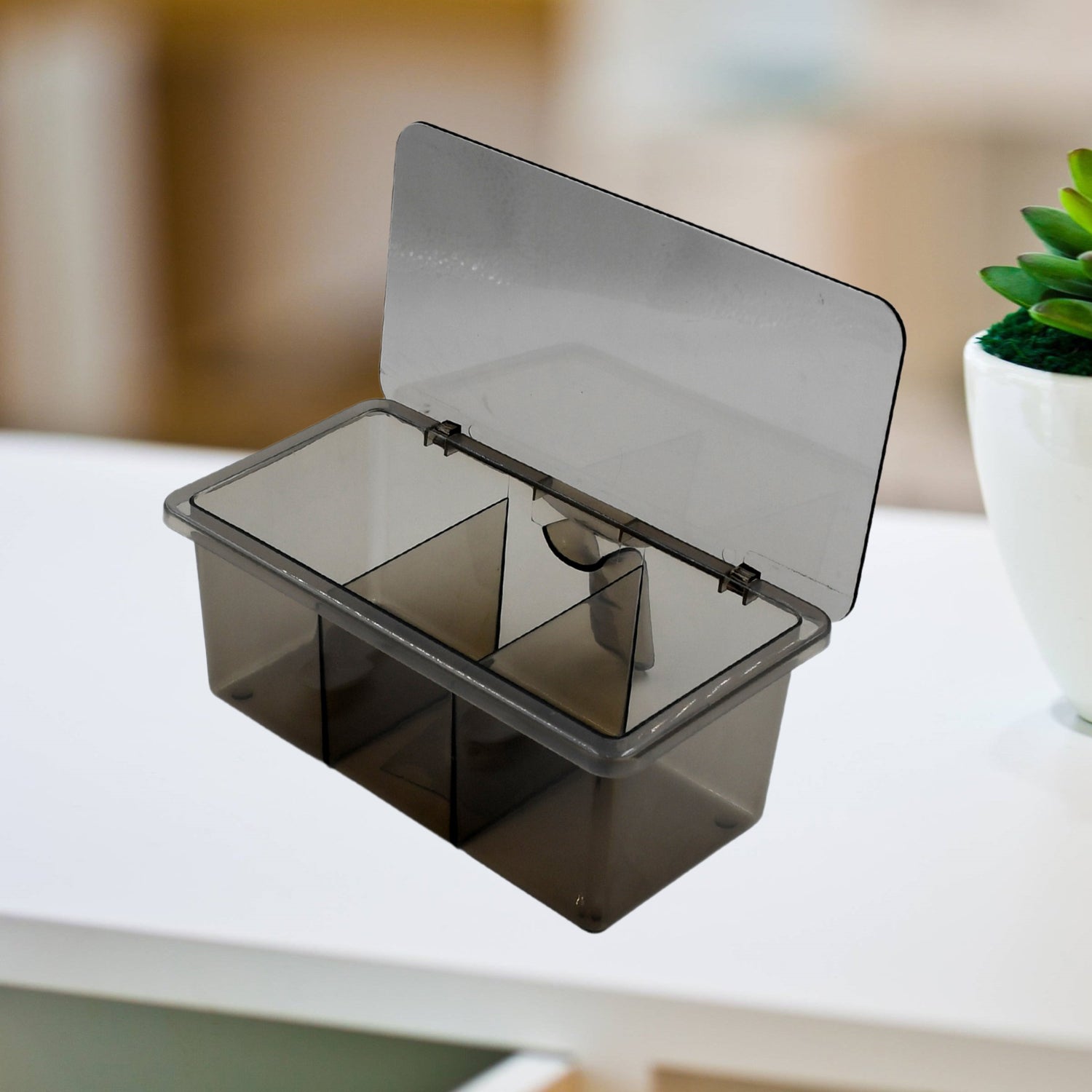 0149 Seasoning Box, Portable Durable 3 Divided Sections with Lid Spice Box Serving Set, for Bars, Restaurants Coffee Shops, Hotels 0149 Seasoning Box, Portable Durable 3 Divided Sections with Lid Spice Box Serving Set, for Bars, Restaurants Coffee Shops, Hotels